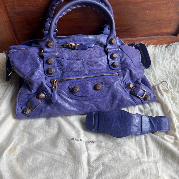 Price Firm - Authentic Balenciaga Giant Part Time in Bleu Lavande Lambskin - Picture 1 of 16